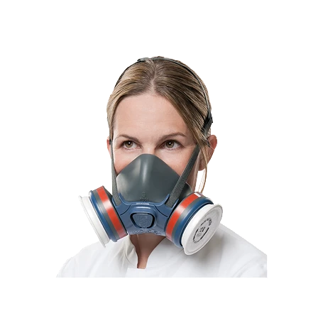 Masque anti-gaz prêt à l'emploi avec pièce faciale et 2 filtres