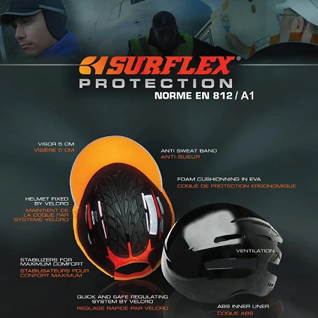 Casquette de sécurité fluo - Air+ 3 Jaune - Surflex Protection