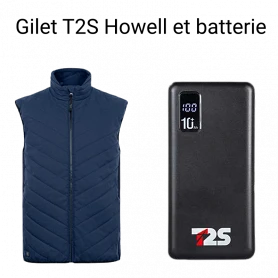 Pack gilet chauffant Howell + batterie T2S