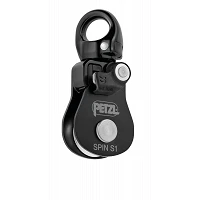 Poulie simple compacte avec émerillon noir Spin S1 - PETZL