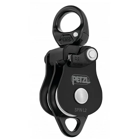 Poulie double avec émerillon noir Spin L2 - PETZL