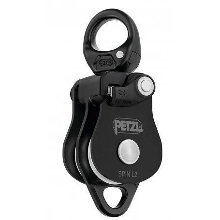 Poulie double avec émerillon noir Spin L2 - PETZL