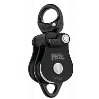 Poulie double avec émerillon noir Spin L2 - PETZL