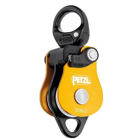 Poulie double avec émerillon jaune Spin L2 - PETZL