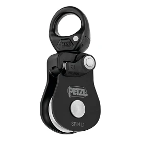 Poulie simple avec émerillon noir Spin L1 - PETZL