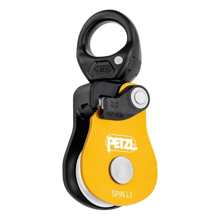 Poulie simple avec émerillon jaune Spin L1 - PETZL